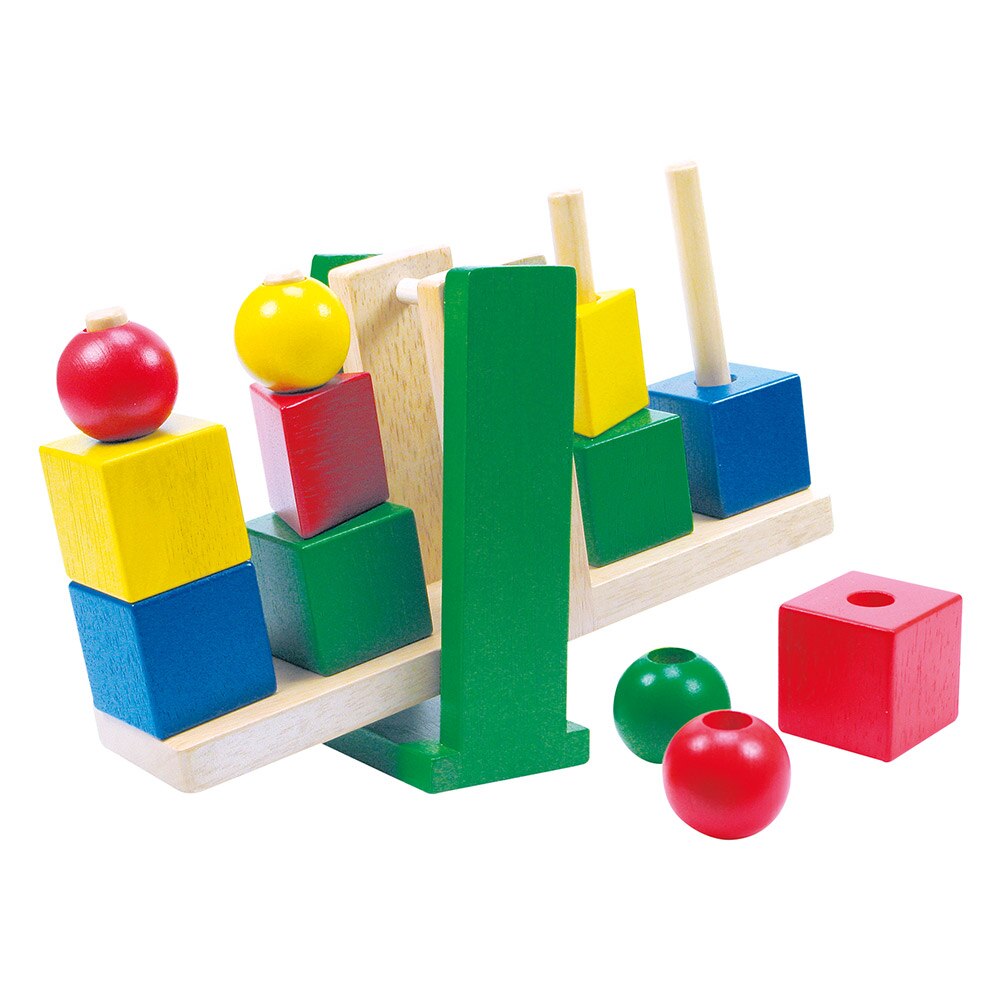 Cantar educational colorat din lemn - Bino