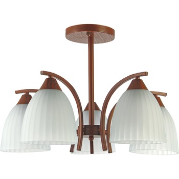 Lustra Erste Licht Angi, 5 x E27, Maro/Alb Lustra Erste Licht Angi, 5 x E27, Maro/Alb