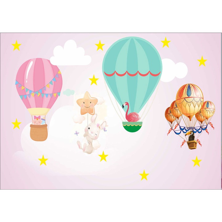 Fototapet copii Baloane aer Cald, autoadeziv, multicolor, 250 x 400 cm