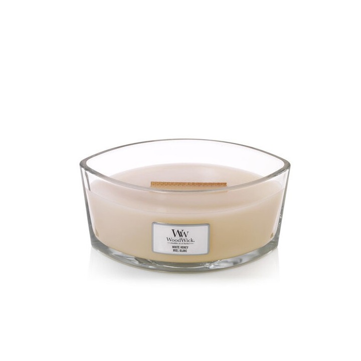Ароматна свещ WoodWick White Honey Елипса, 453.6 г