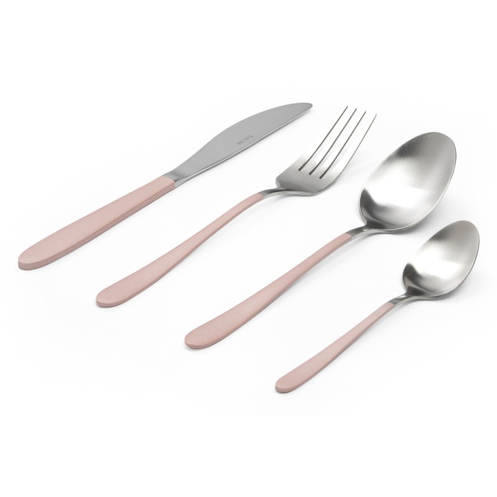 Set tacamuri inox, 16 piese, 4 persoane, Salter Metallic