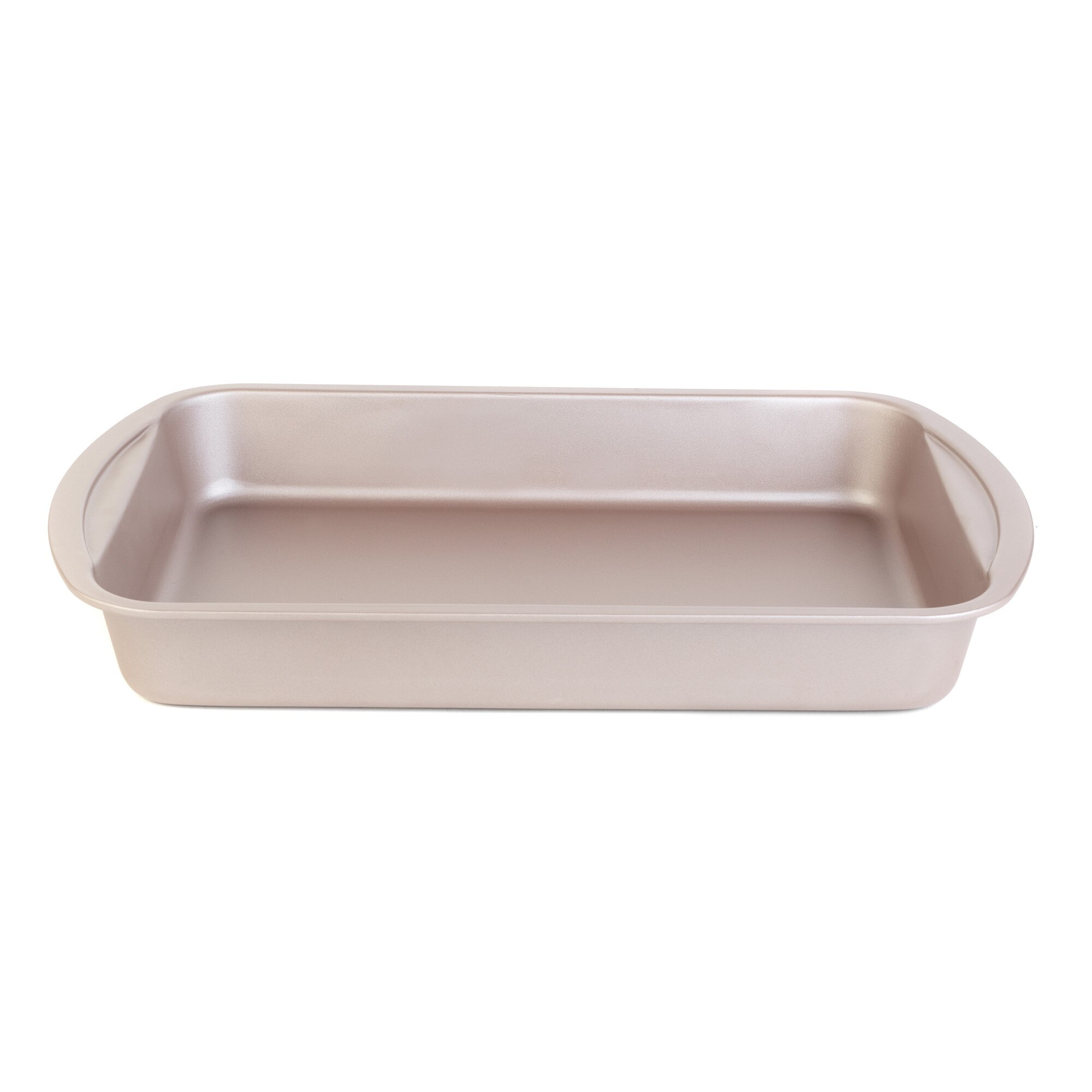 Tava pentru prajire dreptunghiulara din otel tip carbon metalic Salter, 38 cm, Champagne