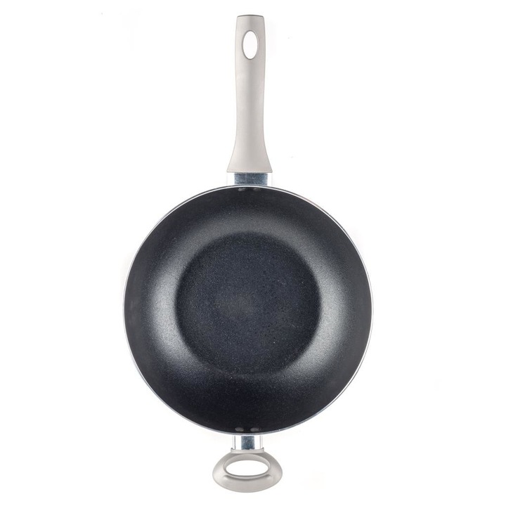 Tigaie wok cu capac 28cm, invelis non-stick, argintiu, Scandi Smartstone