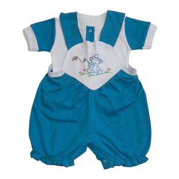 Compleu de vara bebelusi, Pifou, Model 21, Albastru, 4-6 luni Compleu de vara bebelusi, Pifou, Model 21, Albastru, 4-6 luni