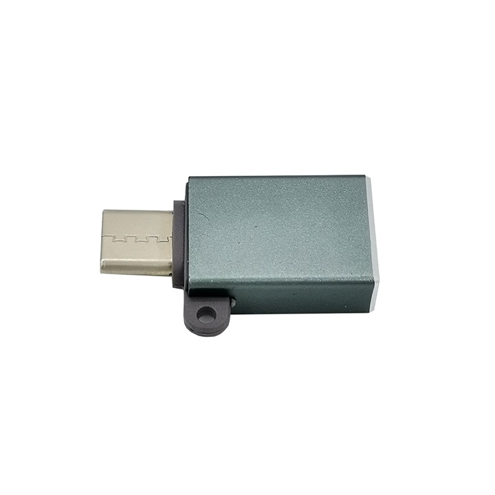 Adaptor USB 2.0 la USB3.1 Type C, Gri, 3 x 1.5 cm