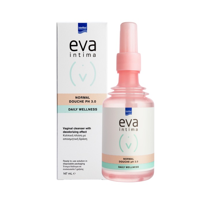Solutie de curatare vaginala cu efect deodorizant Eva Intima Normal Douche pH 3.0, 147 ml