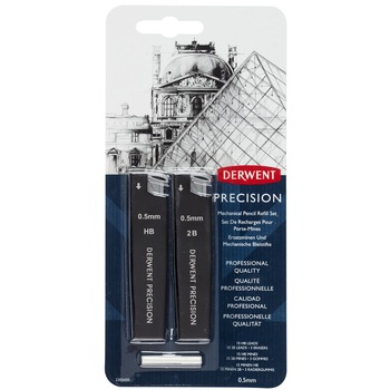 Set 30 rezerve mine si 3 radiere Derwent Professional, pentru creion mecanic HB/2B 0.5 mm, negru Set 30 rezerve mine si 3 radiere Derwent Professional, pentru creion mecanic HB/2B 0.5 mm, negru