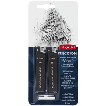 Set 30 rezerve mine si 3 radiere Derwent Professional, pentru creion mecanic HB/2B 0.7 mm, negru Set 30 rezerve mine si 3 radiere Derwent Professional, pentru creion mecanic HB/2B 0.7 mm, negru