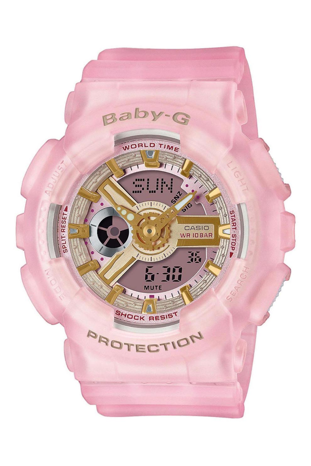 Casio, Ceas digital cu o curea de plastic Baby G, Roz pastel