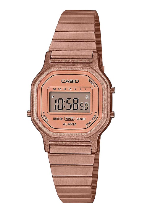 Casio, Часовник с верижка от инокс, Rose Gold