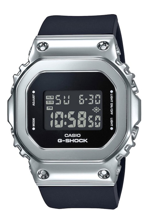 Casio, Ceas digital unisex G-Shock, Negru/Argintiu