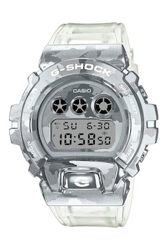 Casio - G-Shock terepmintás digitális karóra, áttetsző/ezüstszín