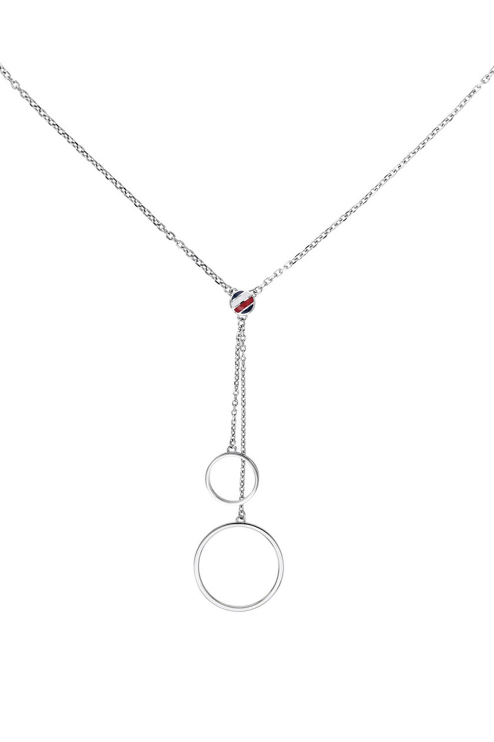 Tommy Hilfiger, Colier de otel inoxidabil cu pandantive rotunde, Argintiu