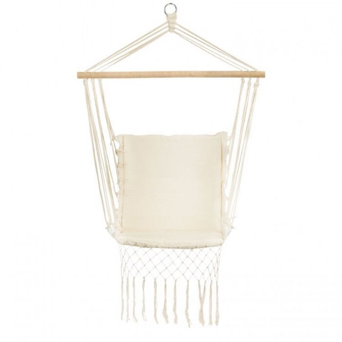 Leagan suspendat pentru interior/exterior, cu spatar, cuib de barza, 120 kg, gw-923, alb