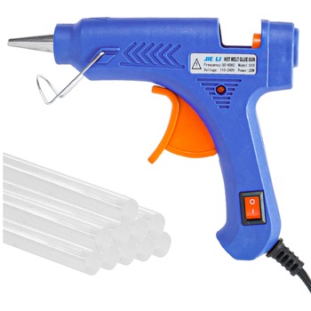 Set pistol de lipit, 10 rezerve, 20 W, Albastru/Portocaliu Set pistol de lipit, 10 rezerve, 20 W, Albastru/Portocaliu