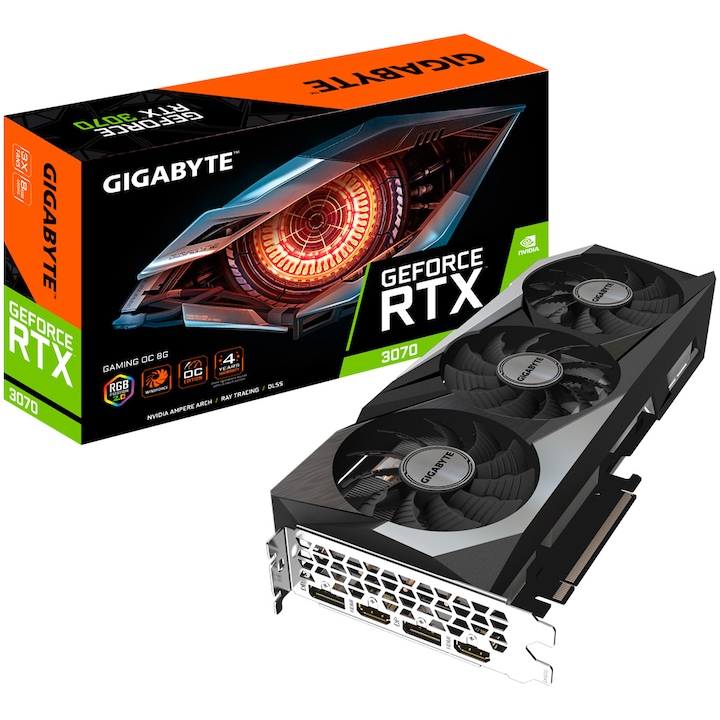 Gigabyte GeForce RTX 3070 GAMING OC 2.0 LHR videokártya, 8 GB, GDDR6, 256 bit