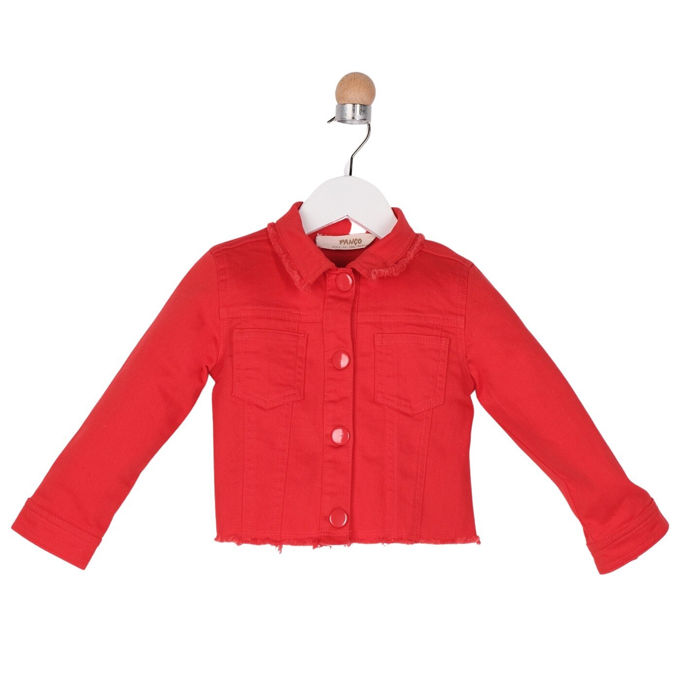 Geaca de blugi pentru fete, culoare rosie, colectia Essential 2938