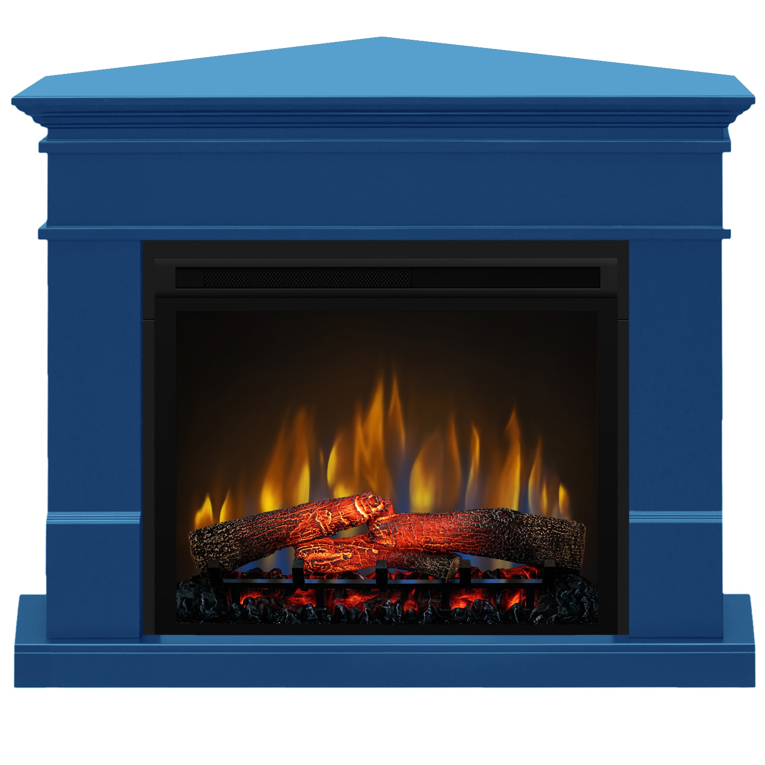 Semineu electric Lisabona Drept/Colt Electric Blue cu focar electric 3D Dimplex Optiflame XHD28 si sunet