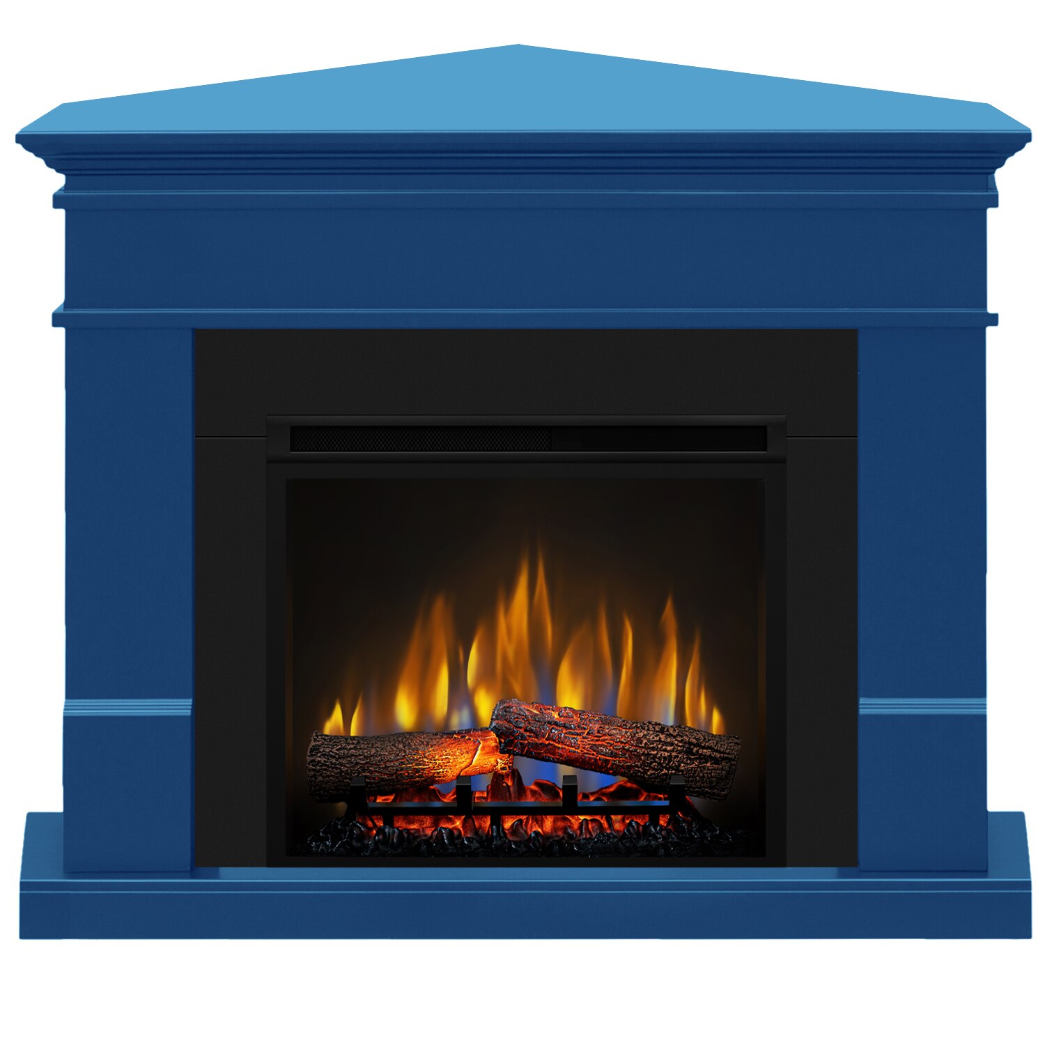 Semineu electric Lisabona Drept/Colt Electric Blue cu focar electric 3D Dimplex Optiflame XHD23 si sunet