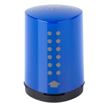 Ascutitoare cu Container Faber-Castell Grip 2001 Mini, Albastra Ascutitoare cu Container Faber-Castell Grip 2001 Mini, Albastra