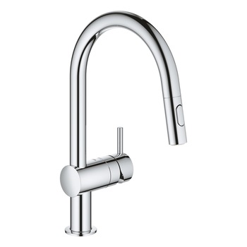 Baterie de bucatarie Grohe Minta 30348001, 3/8'', tip C, pipa inalta, pivotanta, dus extractabil, crom Baterie de bucatarie Grohe Minta 30348001, 3/8'', tip C, pipa inalta, pivotanta, dus extractabil, crom