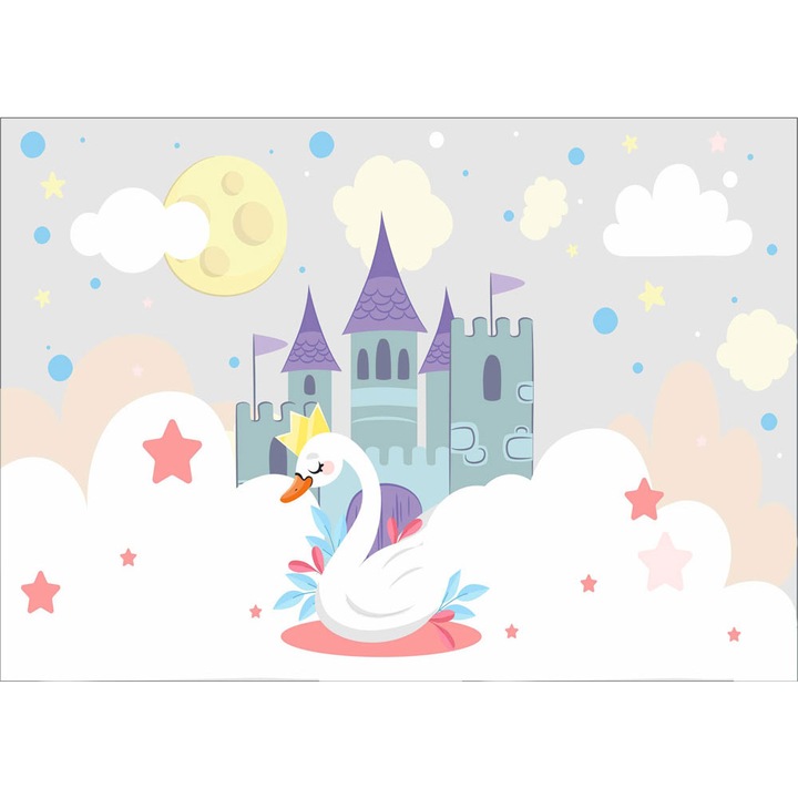 Fototapet copii Lebada Alba, autoadeziv, multicolor, 250 x 400 cm