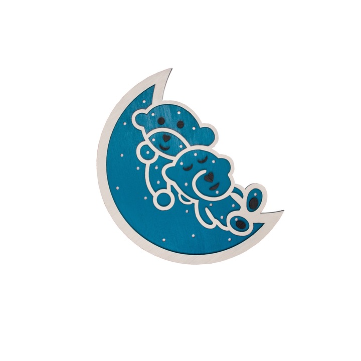 Персонализирана лампа, HandyHands, изработена от дърво Спящи мечки 21 cm x 30 cm