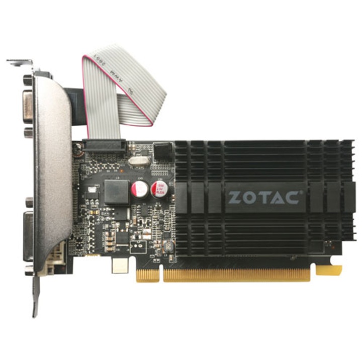 ZOTAC GeForce GT 710 videókártya, 2GB DDR3, 64 Bit, HDMI, DVI, VGA