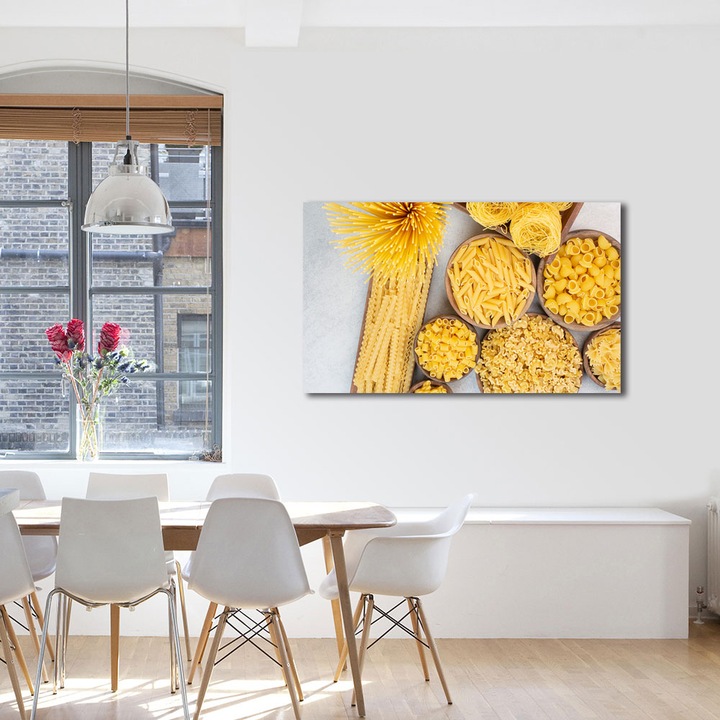 Tablou Canvas Premium, Art Star, Tipuri de paste, Culinar, Panza pe cadru de lemn, Decoratiuni Moderne pentru Casa, 30 x 45 cm