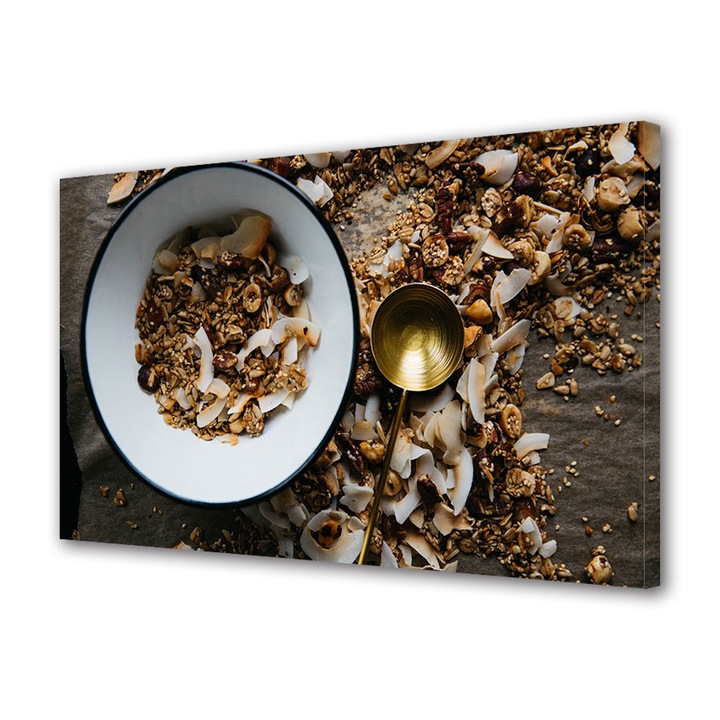 Tablou Canvas Fosforescent, Luminos in Intuneric, Premium, Art Star, Fructe uscate cu seminte, Culinar, Panza pe cadru de lemn, Decoratiuni Moderne pentru Casa, 20 x 30 cm