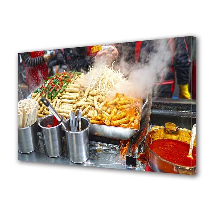 Tablou Canvas Premium, Art Star, Mnacarea de la piata, Culinar, Panza pe cadru de lemn, Decoratiuni Moderne pentru Casa, 40 x 60 cm