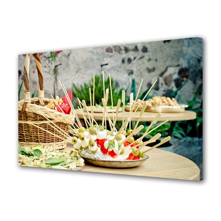 Tablou Canvas Fosforescent, Luminos in Intuneric, Premium, Art Star, Festivitate cu mancare, Culinar, Panza pe cadru de lemn, Decoratiuni Moderne pentru Casa, 20 x 30 cm