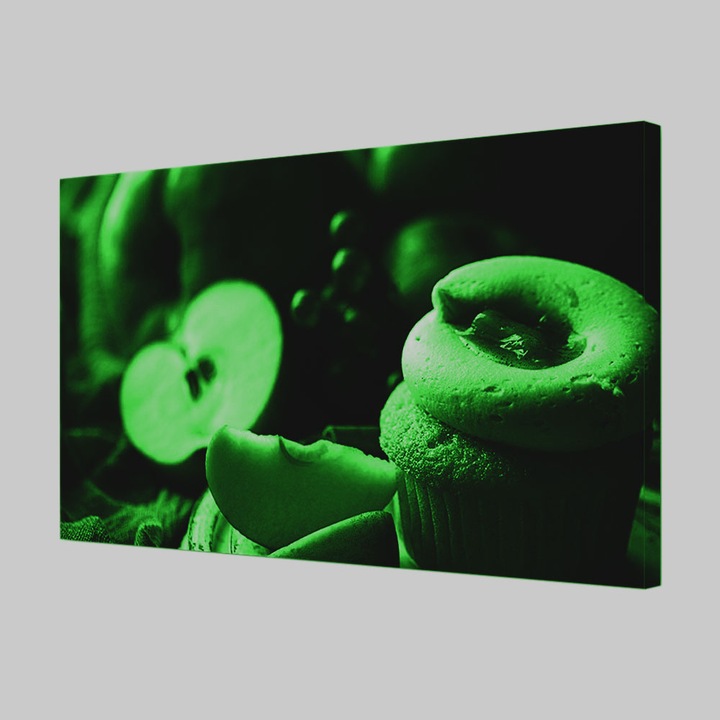 Tablou Canvas Fosforescent, Luminos in Intuneric, Premium, Art Star, Briosa cu mere si glazura alba, Culinar, Panza pe cadru de lemn, Decoratiuni Moderne pentru Casa, 20 x 30 cm