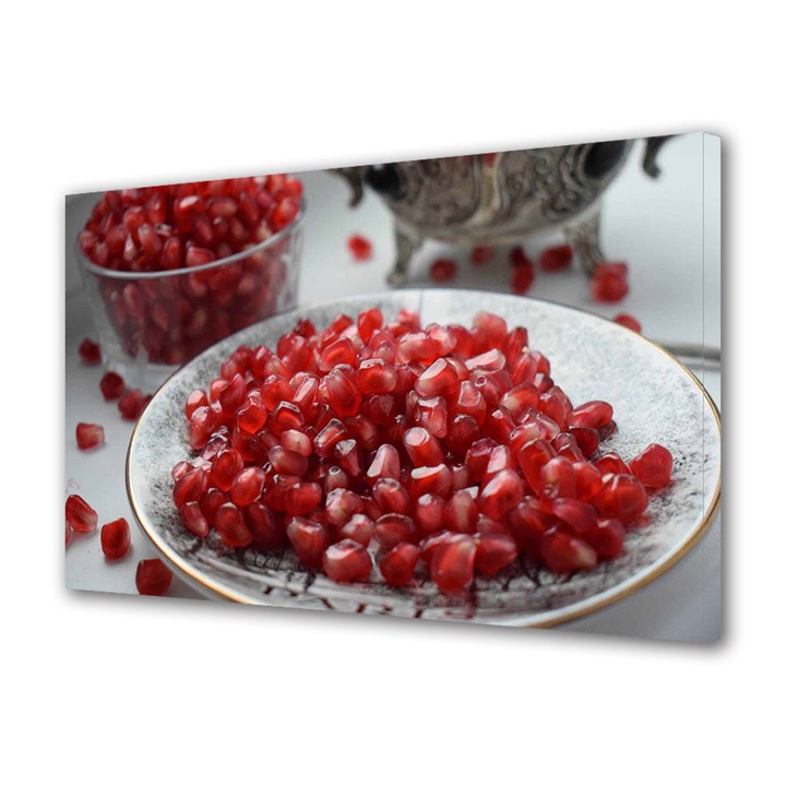 Tablou Canvas Premium, Art Star, Rodie in farfurie, Culinar, Panza pe cadru de lemn, Decoratiuni Moderne pentru Casa, 60 x 90 cm