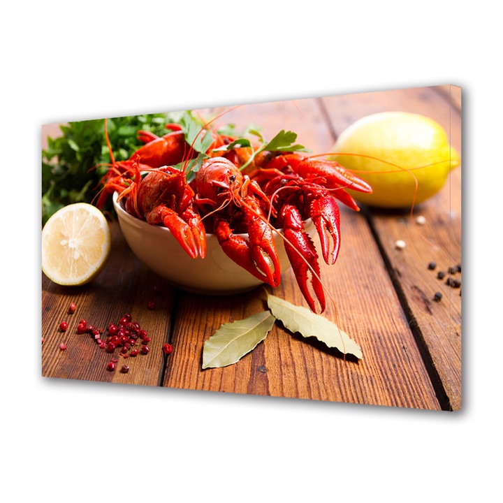 Tablou Canvas Premium, Art Star, Homari in bol, Culinar, Panza pe cadru de lemn, Decoratiuni Moderne pentru Casa, 30 x 45 cm