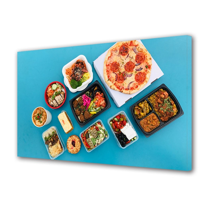 Tablou Canvas Premium, Art Star, Diversitate de mancare, Culinar, Panza pe cadru de lemn, Decoratiuni Moderne pentru Casa, 30 x 45 cm