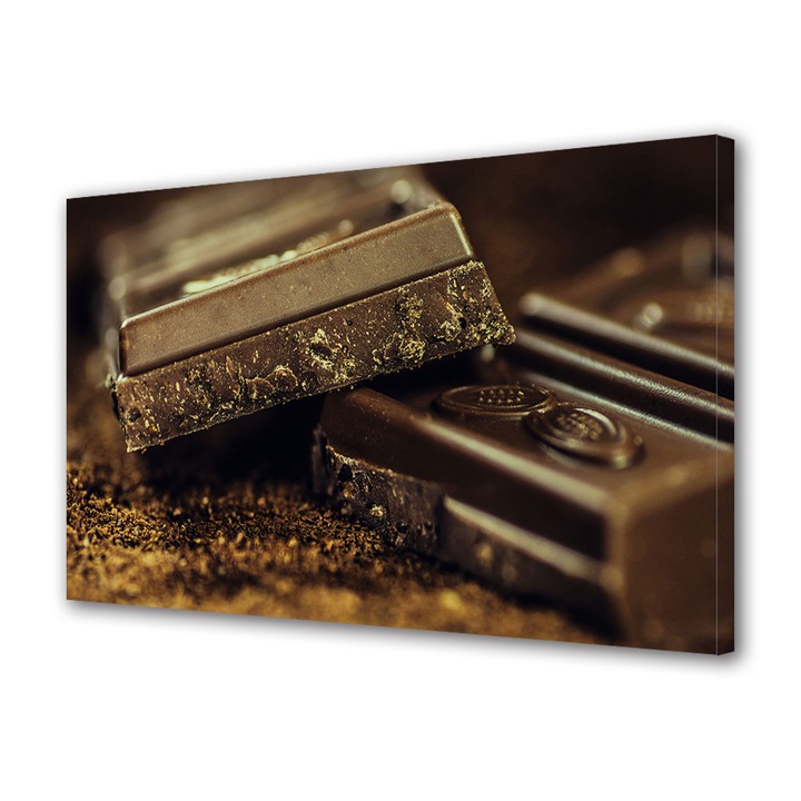Tablou Canvas Fosforescent, Luminos in Intuneric, Premium, Art Star, Ciocolata , Culinar, Panza pe cadru de lemn, Decoratiuni Moderne pentru Casa, 20 x 30 cm