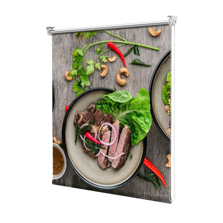 Roleta Art Shade tip Jaluzea cu Rulou si sistem inclus, Art Star, Feluri de mancare, Culinar, Decoratiuni, Latime 50 cm x Inaltime 250 cm