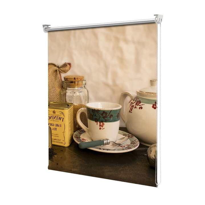 Roleta Art Shade tip Jaluzea cu Rulou si sistem inclus, Art Star, Set de ceai, Culinar, Decoratiuni, Latime 45 cm x Inaltime 250 cm
