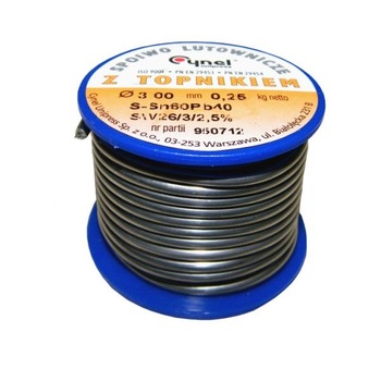 Aliaj de lipit - Fludor Indel 3 mm 250 g Sn60Pb40 Aliaj de lipit - Fludor Indel 3 mm 250 g Sn60Pb40