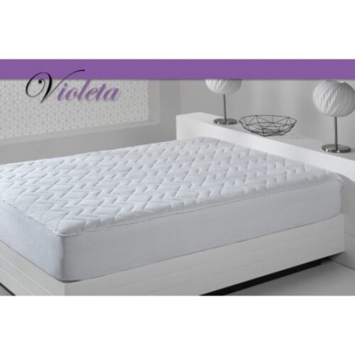 Protectie saltea Don Almohadon Violeta reversibil/Sonrisas matlasat reversibil, fata-verso, 140 x 190/200