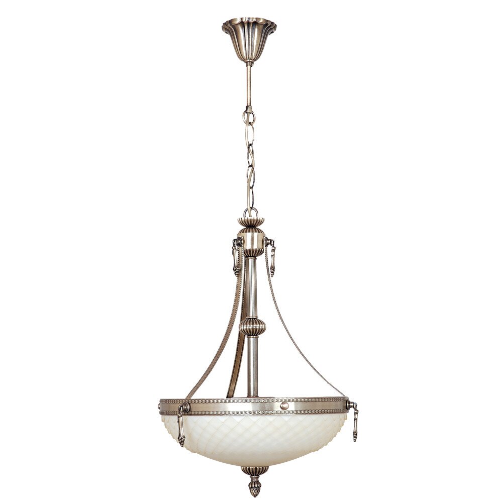 Lustra tip pendul Sara , E14, 3X40W ,metal ,bronz-antiq ,crem, diametru 40cm
