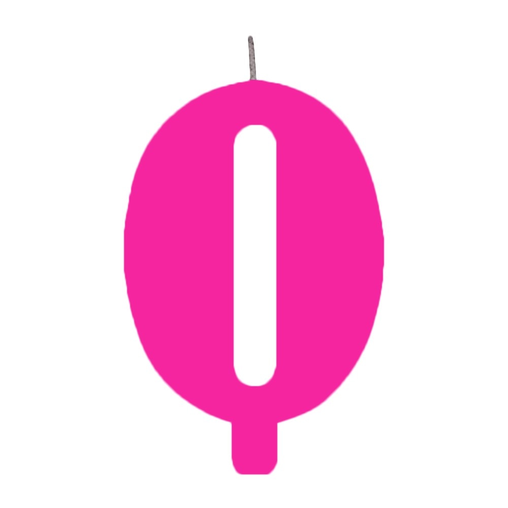 Lumanare aniversara pentru tort, Cifra 0, Roz, Radar 50900, 1 buc