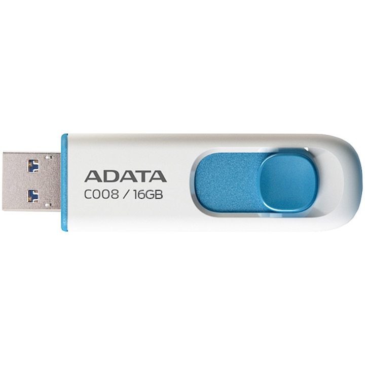 Flash Pen A-Data MyFlash C008, 16GB, USB 2.0, Alb/Albastru