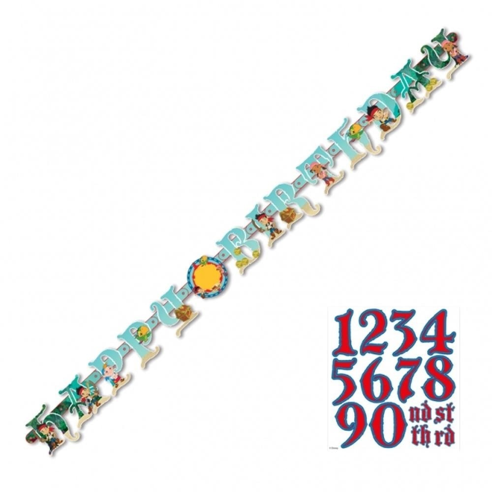 Banner pentru petrecere 1.6 m, Disney Jake si Piratii din Tara de Nicaieri, Amscan, 1 buc