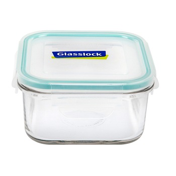 Cutie Glasslock, patrata, din sticla, cu capac plastic, 480 ml Cutie Glasslock, patrata, din sticla, cu capac plastic, 480 ml
