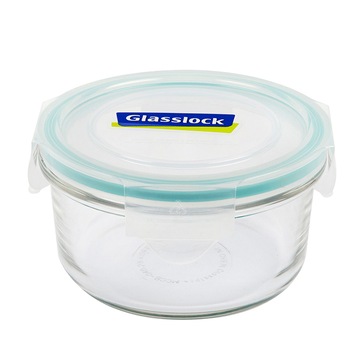 Vas rotund din sticla cu capac din plastic, 370 ml, Glasslock Vas rotund din sticla cu capac din plastic, 370 ml, Glasslock