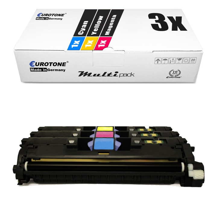 Set 3 Toner Eurotone Alternativa pentru Canon 701C 9286A003 Cyan / 701M 9285A003 Magenta / 701Y 9284A003 Galben