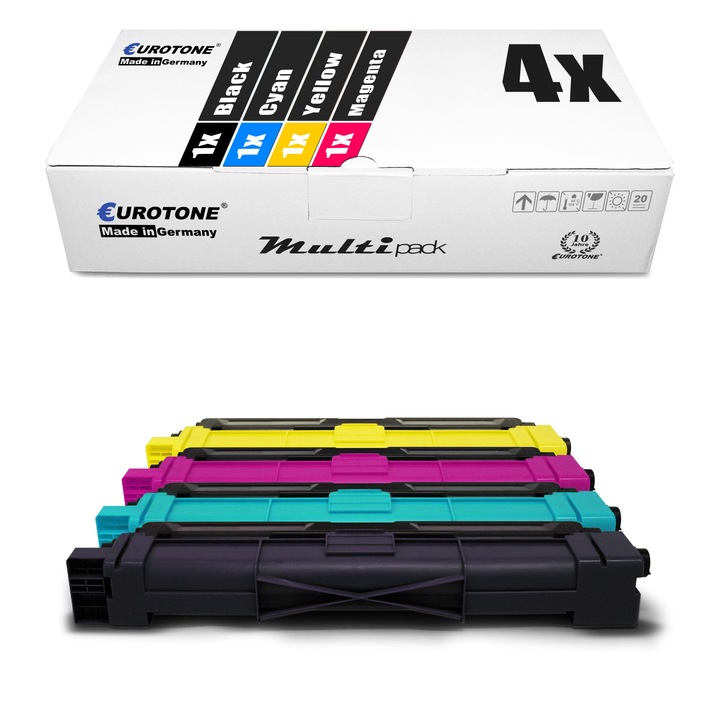 Set 4 Toner XXL Eurotone Alternativa pentru Brother TN-242/246 / TN-242BK Negru / TN-246C Cyan / TN-246M Magenta / TN-246Y Galben