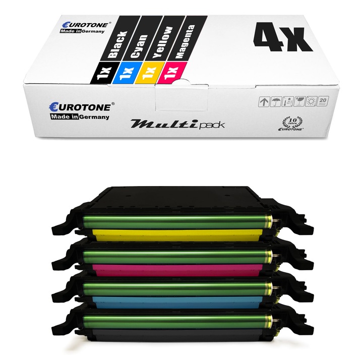Set 4 Toner Eurotone Alternativa pentru Samsung CLP-600A / CLP-K600A Negru / CLP-C600A Cyan / CLP-M600A Magenta / CLP-Y600A Galben